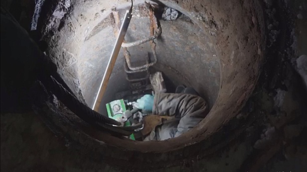 Заменили 6 канализационных выпусков методом разрушения и методом прокола грунта. Театр драмы Челябинск.