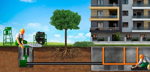 БЕСТРАНШЕЙНАЯ ЗАМЕНА ВЫПУСКОВ КАНАЛИЗАЦИИ в МКД